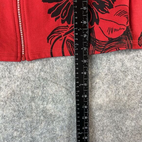 Jess & Jane Jacket Medium Rhinestone Zipper Canon Flower Floral Made In USA - Picture 8 of 8